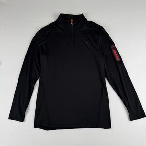 Spyder Active Men's Black 1/4 Zip Stretch Mock Neck Pullover Long Sleeve Pocket
